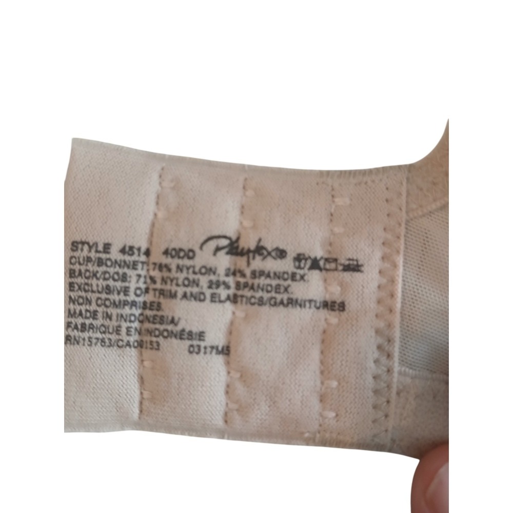 Playtex Love My Curves Lift Bra 40DD Beige Lace Plunge Neckline Stretch Cups - Picture 8 of 9